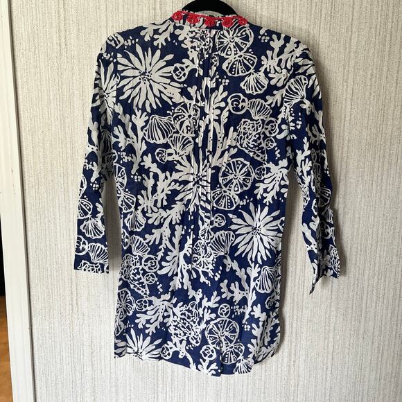 Lilly Pulitzer Blue And White‎ Sarasota Beaded Tunic Size XS - Picture 2 of 11